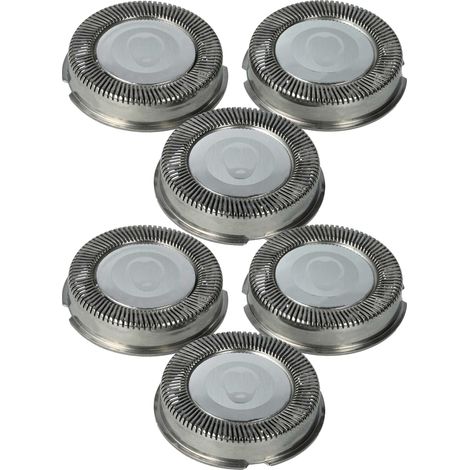 vhbw 6x Ersatz-Scherköpfe kompatibel mit Philips HQ441, HQ4441, HQ4421, HQ4425, HQ4411, HQ442, HQ4440, HQ443, HQ444 Elektrorasierer