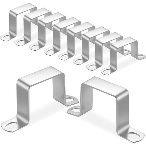 10 Pièces Colliers de Serrage Carrés, 40x40 mm  Supports Tuyau Forme U, Acier Inoxydable, pour Tube, Tuyauterie Alimentation Eau (1/5)