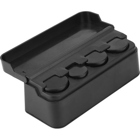 Scatola porta monete universale in plastica per interni auto, contenitore organizer per spiccioli, colore nero.