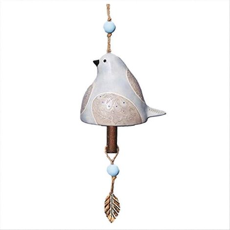 Décoration de jardin avec clochette chantante d'oiseau, carillon éolien rustique suspendu, B (1/5)