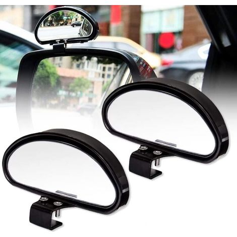 Retroviseur Conduite Accompagne Retroviseur Angle Mort Miroir D\'angle Mort RTroviseur Conduite Accompagne pour Tous Les Voitures- Miroir Convexe Angle rglable (2Pcs) (1/4)