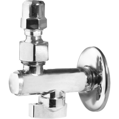 RUBINETTO SOTTOLAVABO A SFERA IN OTTONE CROMATO CON FILTRO E SNODO - 1/2 - HID