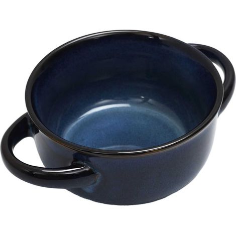 HOME DECO FACTORY, KA0429, Ciotola per zuppa in gres Resistente, Design Elegante e Senza Tempo, Ideale per zuppe, insalate e Dessert, Lavabile in lavastoviglie, Dimensione: Grande, Colore: Blu (1/4)