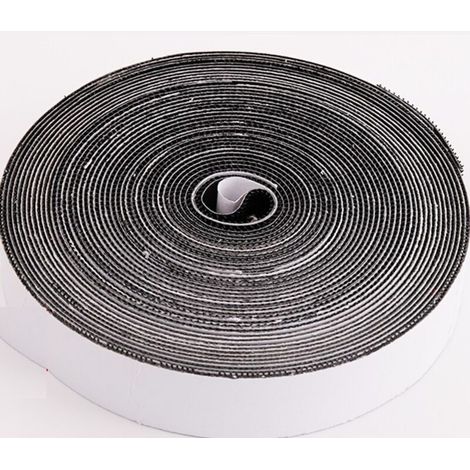 Stück selbstklebendes Klettband mit Kratzschutz für Rahmenmontage, 20 mm x 25 m – Schwarz - Crezuo (1/4)