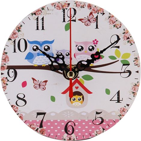 Horloge Murale Bois - 12 cm - Style Rétro Vintage - Pour Salon Cuisine Bureau Chambre - Fonctionnement Silencieux - 1 Pièce (1/2)