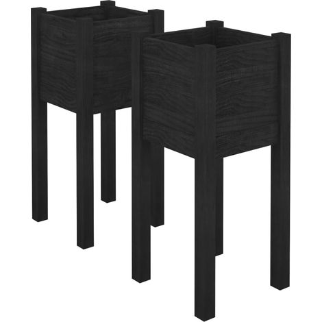 Maison Exclusive - Pflanzkübel 2 Stk. Schwarz 31x31x70 cm Massivh