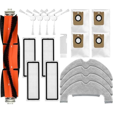 Ersatzteile Kompatibel mit Dreame D10 Plus, Z10 Pro, L10 Plus Roboterstaubsauger zubehör, 1 Hauptbürste, 4 Seitenbürsten, 4 Hepa-Filter, 4 Wischtücher, 4 Staubbeutel (1/5)