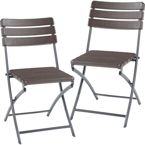 Set Lillestrøm di 2 Sedie Pieghevoli - Marrone Effetto Legno [en.casa] (1/5)