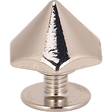 Lot de 20 rivets de fixation hexagonaux coniques de 10 mm et vis croisées pour ceintures en cuir, sacs à main, vêtements et articles de loisirs créatifs (argent). (1/5)