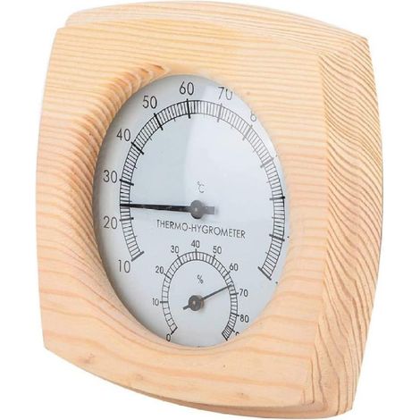 Thermometre Hygrometre Bois - Plage Temp 10 À 110 °C Précision ±2 °C - Plage Humidité 0 À 100 % Précision ±8 % - Pour Salle De Sauna - 1 Pièce (1/5)