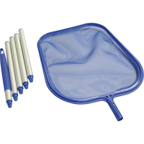 Steinbach Poolkescher flach 24 x 32 cm  blau  mit teilbarer Aluminiumstange bis 150 cm