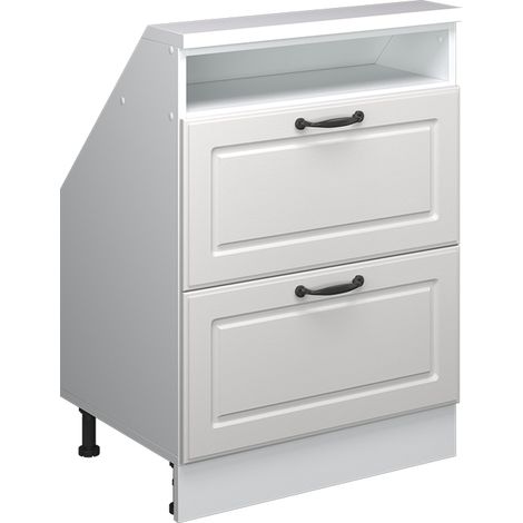 Dachschrägenschrank Rion, Weiß/Weiß Landhaus, mit 2 Schubladen, Vicco (1/5)