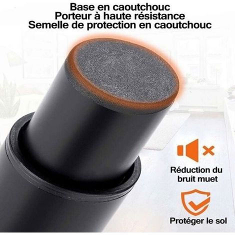 Pied De Meuble Reglable - Acier Lamine A Froid - Diametre 38 Mm - Hauteur 180 A 300 Mm - Charge Max 300 Kg - Pour Lit Canape Table Armoire - Lot De 1 (1/5)