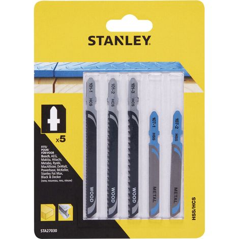 PIRANHA STANLEY STA27030 (X27030) 5 LAME LEGNO METALLO ATT.A T- STANLEY- 1,0 confezione