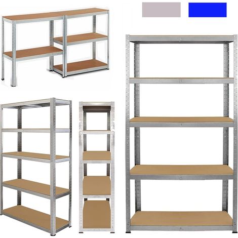 Étagère pour Charges Lourdes, 200 x 100 x 50 cm, galvanisée, étagère de Rangement, étagère de Cave, étagère en métal, Charge jusqu'à 875 kg, 5 étagères réglables, étagère en métal, étagère de Garage (1/5)