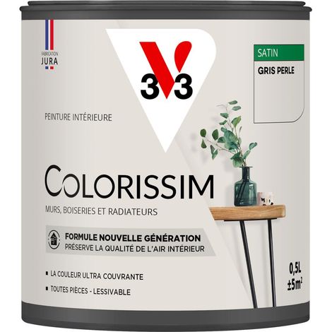 Peinture murale intérieure Colorissim® V33 Gris perle Satin 0,5L (1/5)