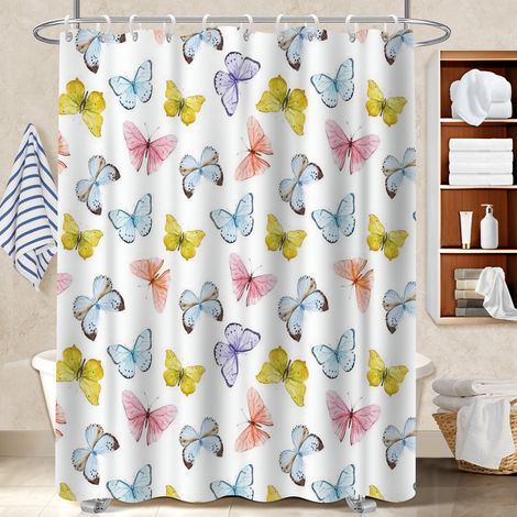 Kit rideau de douche en polyester 180x180 séchage rapide housse de baignoire pour célibataire actif (1/5)