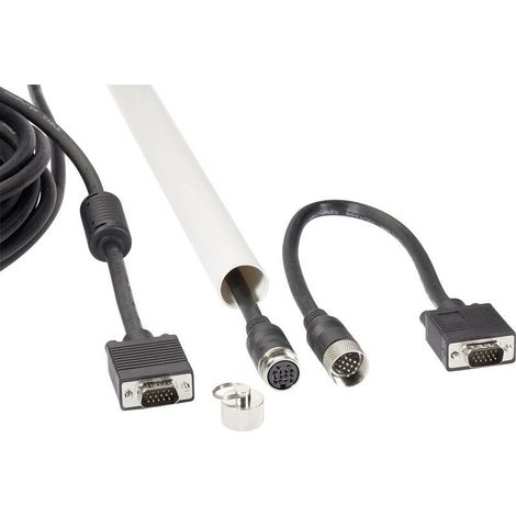 Câble de raccordement VGA Fiche mâle VGA 15 pôles, Fiche mâle VGA 15 pôles 10.00 m noir RF-4537804 pour montage en tube creux, avec noy A860752 (1/3)