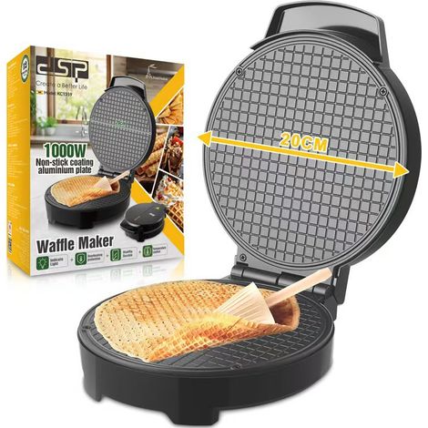 Machine à gaufres 1000 W, gaufrier Rond Commercial, Machine à Cornet de crème glacée, Rouleaux d'œufs, revêtement antiadhésif, Chauffage Double Face, pour la Maison, la Cuisine, la bre (1/5)