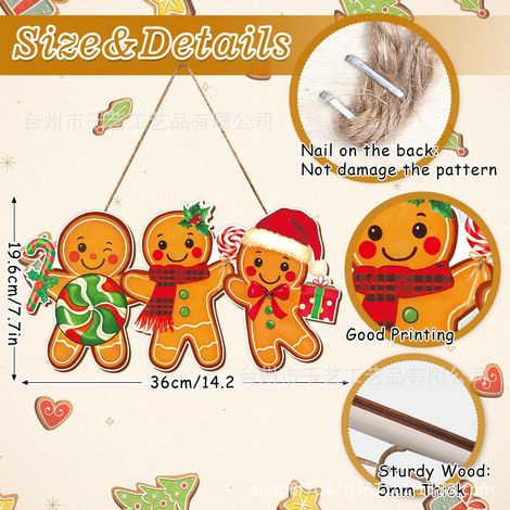 Christmas wooden door hangers, party decorations, holiday plaques, wall signs, decorative crafts