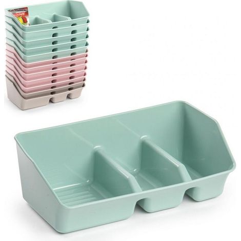 TrAdE Shop Traesio - Porta Spugne 3 Scomparti Porta Accessori Lavandino Organizer Salvaspazio 112581a -