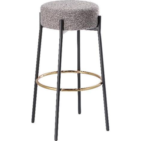 Sgabello da Bar Cucina in Tessuto e Struttura in Ferro Boucle Grigio 77,5 cm (1/2)