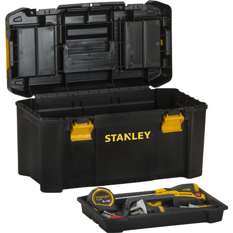 Stanley – Boite à outils Classic Line 50cm – 2 organiseurs sur le couvercle – Plateau amovible pour outils longs – Cadenassable
