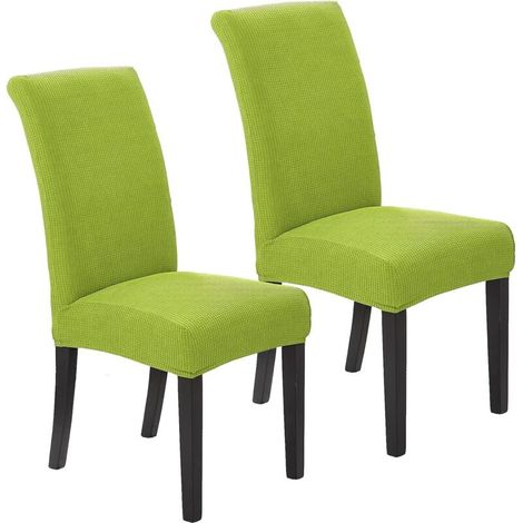 Housses de chaises de restaurant lavables - conviennent pour la maison, l'hôtel et les banquets (vert, lot de 2) (1/5)