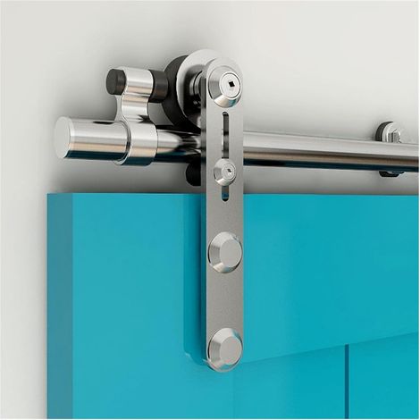 Kit de quincaillerie pour porte de grange Quincaillerie de porte coulissante de grange, Rail de porte coulissante, ensemble d'accessoires for porte de Loft à porte simple, facile à installer en acier (1/5)