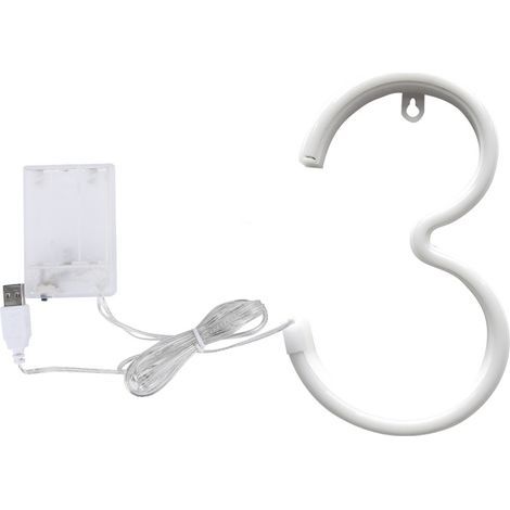 Lampe néon romantique chiffres lumineux LED pour amour soirée demande (3) (1/4)
