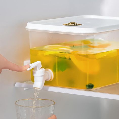 Distributeur De Boissons - 5 L - Bouchon Étanche Avec Joint En Silicone - Robinet Anti-Fuite À Double Joint - Pour Limonade Thé Froid Jus - 1 Pièce (1/5)