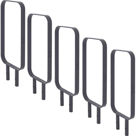 5x Fahrradanlehnbügel 115x45 cm Flachstahl 12 mm feuerverzinkt pulverbeschichtet einbetonieren Anthrazit Typ O (1/5)
