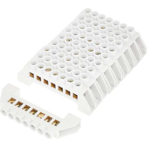 10 Stück 7-Loch-Brücken-Schraubklemmen aus Messing für elektrische Verteilerdrähte (1/4)