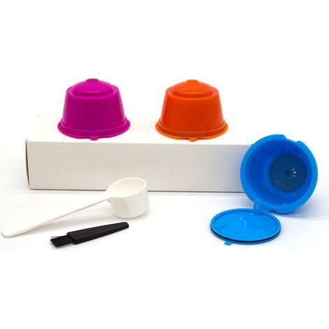 Lot de 3 dosettes de café réutilisables, filtre à café réutilisable coloré, Eco-F (1/5)