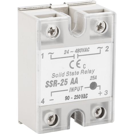 Module de relais statique SSR25 AA 25A, entrée AC/AC 80-250 V, sortie 24-480 V AC