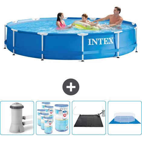Intex Piscina con struttura Rotonda - 366x76 cm - 7-pezzi SCB91 (1/4)