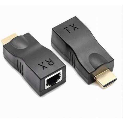 TRADE SHOP - Adattatori Hdmi A Rj45 Extender Rete Lan Ethernet Cat5e Cat6 1080p 30mt Ext-hdl02 -