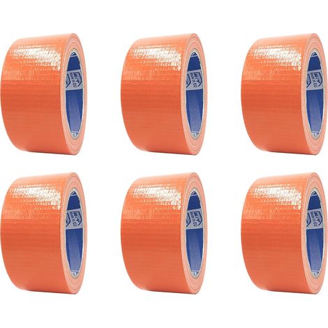 Orange, 6er-Packung, 50 mm x 20 m, ideal für Reparaturen und Heimwerkerprojekte, Isolierung, auch geeignet für Moskitonetze, Gummi- und Kunststoffschläuche (1/4)