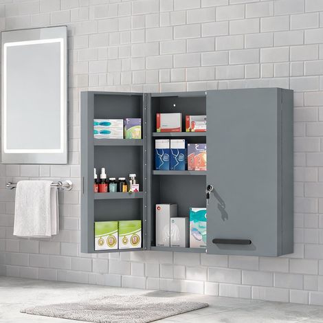 Meuble de salle de bain en kaltgewalzter Stahl 55 x 18 x 60 cm (1/5)