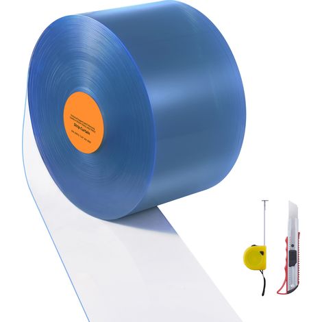 Mophorn Cortina de Puerta de PVC Transparente 5000x20 cm Rollo de Tiras de Plástico Espesor de 2 mm Cortina de Tiras para Puertas de Supermercado, Fábrica, Almacen, Centros Comerciales, Garaje (1/5)