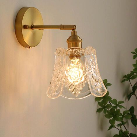 Applique Murale LED Rotative 4W - Verre Transparent Sculpté Lumière Chaude (1/4)