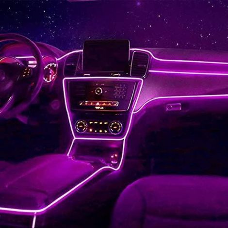 LED Innenbeleuchtung Auto 5m Lila Stimmungslicht USB Wasserdicht (1/5)