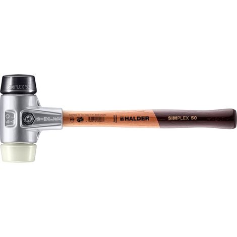 HALDER SIMPLEX Schonhammer Ø 50 mm Gummi schwarz / Nylon mit Aluminiumgehäuse (1/5)
