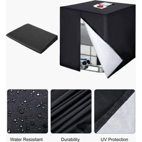 Bache de Protection - Cuve IBC 1000 L - Tissu Oxford 420D - Imperméable Anti-UV - 120 x 100 x 116 cm (1/4)