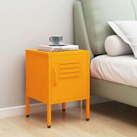 Table de chevet - Bout de Canapé Armoire De Rangement Jaune moutarde 35x35x51 cm Acier BV961967 - BonneVie (1/5)