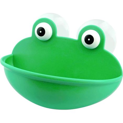 Porte-savon - Ventouse - Forme De Grenouille - Égouttoir Intégré - Pour Savon Et Éponge - Salle De Bains - Lot De 1 (1/5)