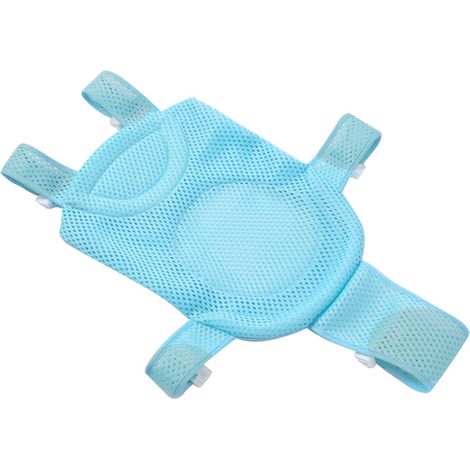 Filet de bain bébé antidérapant avec siège confortable et 5 points de sécurité, idéal pour nouveau-nés - Bleu (1/5)