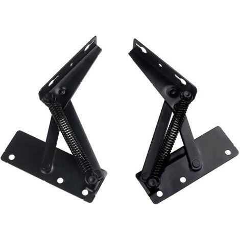 RHG Support de levage pliable à 80 degrés ,1 paire de charnières à ressort robustes largement utilisées dans les meubles pliants, les bancs, les coffres à jouets, les charnières de support de rangemen (1/4)