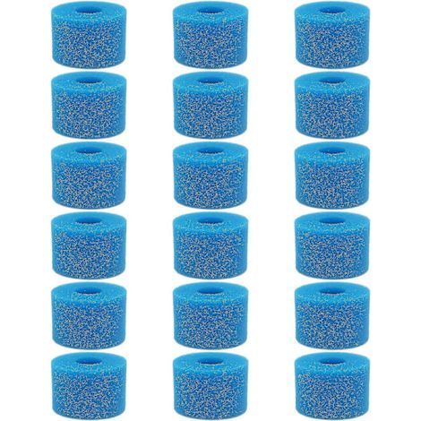 18 filtres en mousse lavables et réutilisables de type S1 pour spa Intex Pure Spa bleu-AquaForge (1/4)