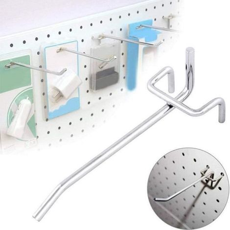 Crochets pour Panneau Perforé - MARQUE Inconnue - 50PCS - Acier au Carbone - 10 cm - Argent (1/4)